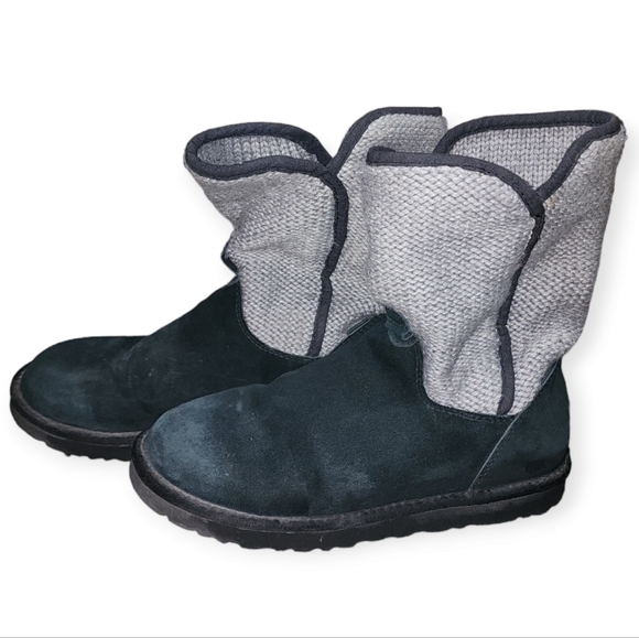 UGG Women's Nyla Sweater Boots‎ Black/Grey 8* - Picture 4 of 9